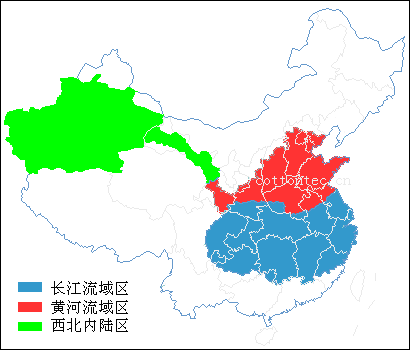 棉花产区分布示意图